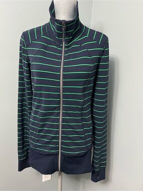 Lululemon Nice Asana Jacket Slalom Stripe Inkwell / Inkwell women’s size 8